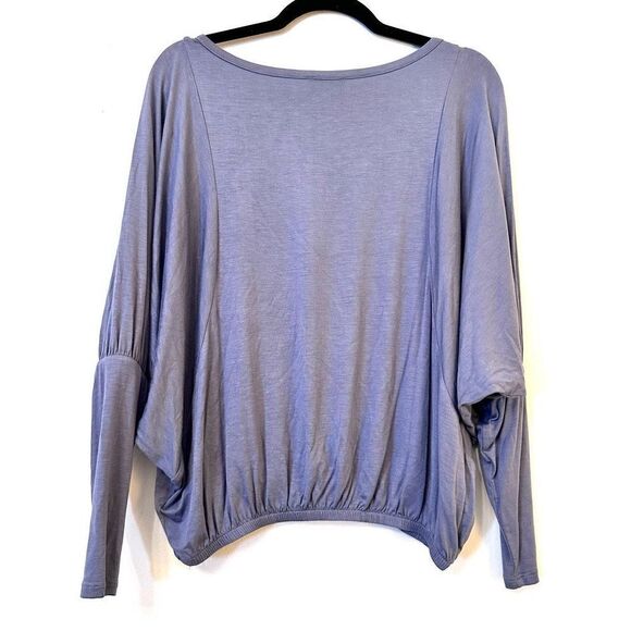 Bebe Scoop Neck Dolman Drop Shoulder Stretch Long Sleeve Top Purple Size Small - Picture 2 of 4